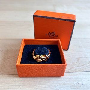 Hermès Atame Gold Scarf Ring
